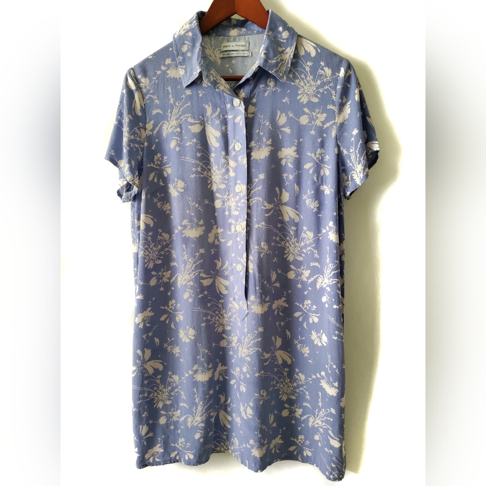 Urban Outfitters M Blue Button-Up Shirt Dress